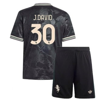 Billige Fotballdrakt Juventus Jonathan David #30 Replika Tredjedraktsett Barn 2025-26 Kortermet (med bukser)